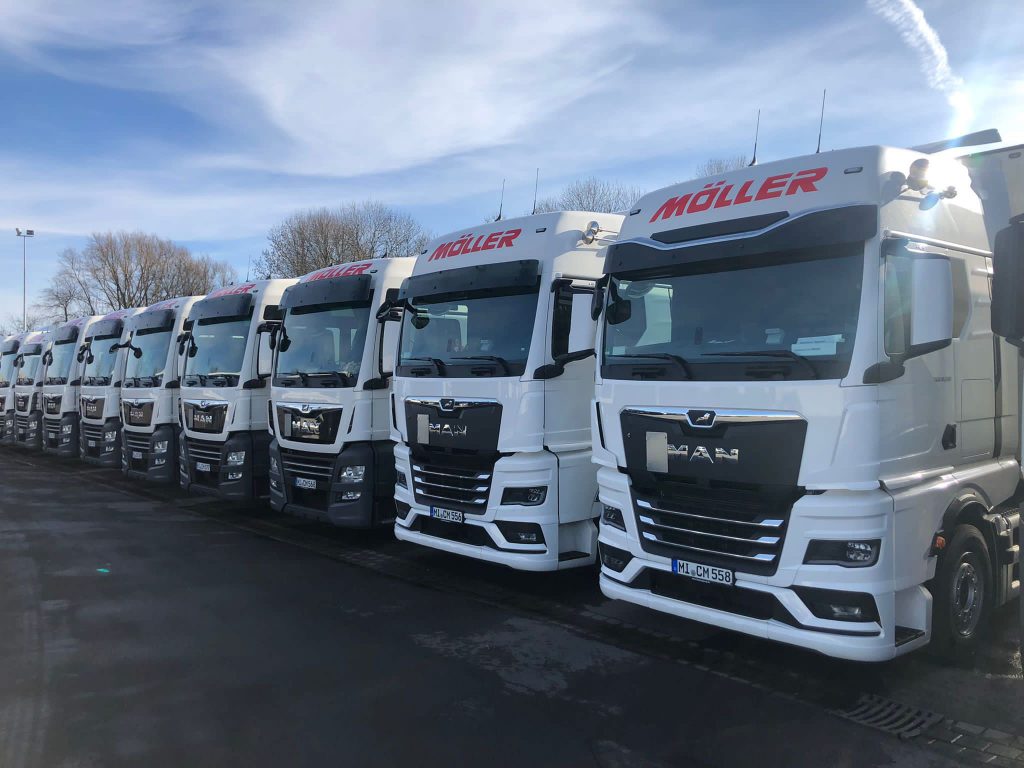 LKW-Flotte der Karl Möller Int. Speditions-GmbH & Co. KG
